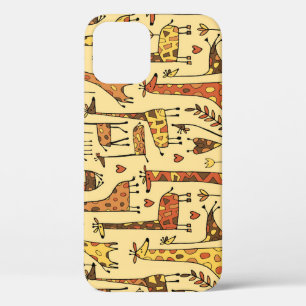 Giraffe schets, leuk naadloos ontwerp. iPhone 12 hoesje