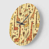 Giraffe schets, leuk naadloos ontwerp. grote klok (Hoek)