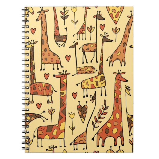 Giraffe schets, leuk naadloos ontwerp. notitieboek (Voorkant)
