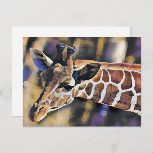 Giraffe Schilderen kunst Briefkaart (Voorkant / Achterkant)