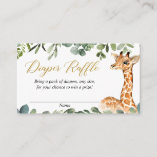 Giraffe seksneutraal baby-kaarten informatiekaartje