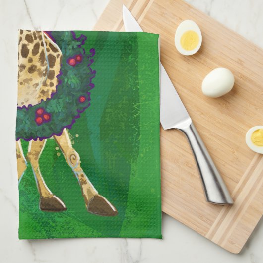 Giraffe Serviette de cuisine de Noël (Quart Plié)