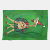 Giraffe Serviette de cuisine de Noël (Horizontal)