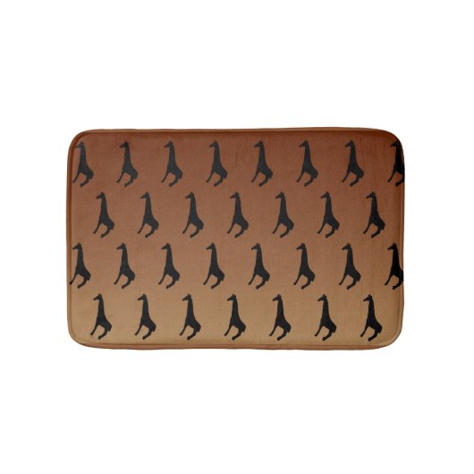 Giraffe Silhouetpatroon Badmat (Voorkant)