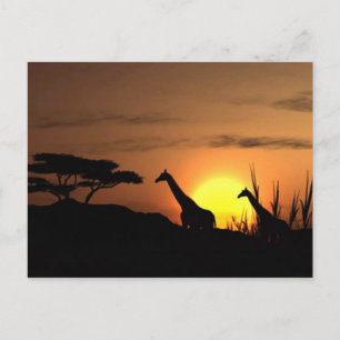 Giraffe Silhouette - Blank voor je eigen bericht Briefkaart