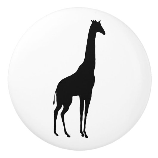 Giraffe Silhouette Keramische Knop (Voorkant)