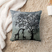 Giraffe Silhouette Mère Bébé Coussin Accent (Couverture)