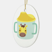 Giraffe Sippy Cup Keramisch Ornament (Links)