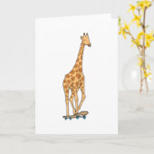 Giraffe Skater Skateboard Kaart (Gele Bloem)