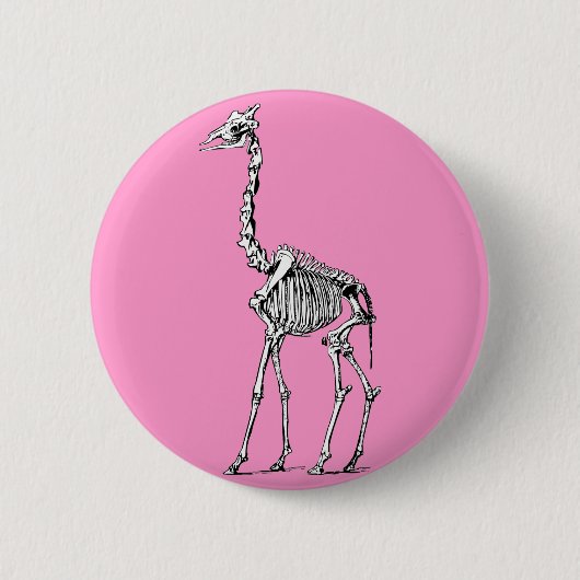 Giraffe Skeleton Ronde Button 5,7 Cm (Voorkant)