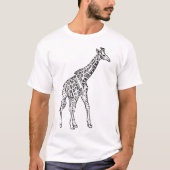 Giraffe Sketch T-shirt – Artistic Wildlife (Voorkant)