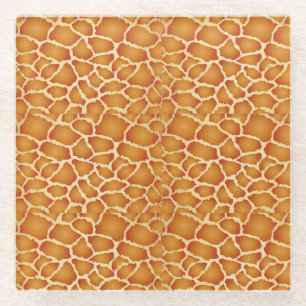 Giraffe Skin Goudbruine textuur Glazen Onderzetter