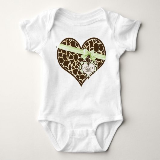 Giraffe Skin Pattern Ribbon Bow Baby Girl Creeper Romper (Voorkant)