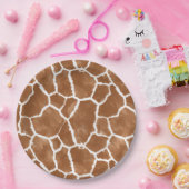 Giraffe Skin Pattern Saddle Brown ID1152 Papieren Bordje (Feest)