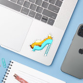 Giraffe Slide Sticker (Laptop met iPhone)
