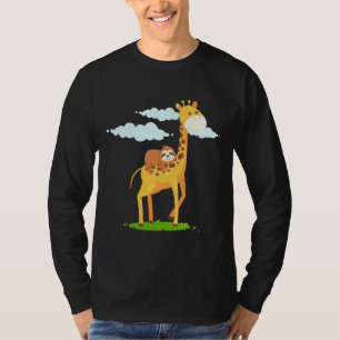Giraffe Sloth Funny voor kinderen T-shirt