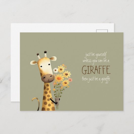 Giraffe - Soyez vous-même drôle Carte Postale (Devant / Derrière)