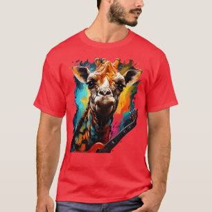 Giraffe spelen gitaar t-shirt