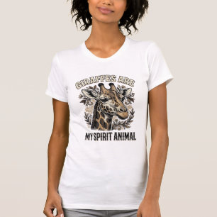 Giraffe Spirit Dier Oud Gravure Shirt Ontwerp