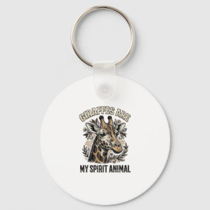 Giraffe Spirit Dier Oud Gravure Shirt Ontwerp Sleutelhanger
