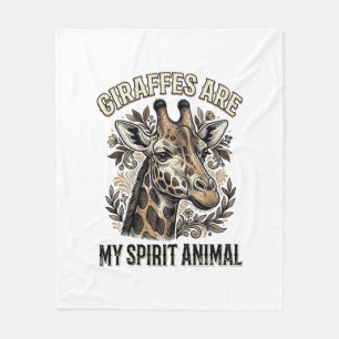 Giraffe Spirit Dier Oude Gravure Shirt Ontwerp Fleece Deken