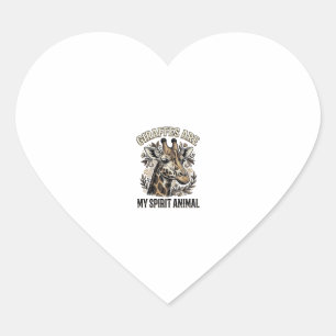 Giraffe Spirit Dier Oude Gravure Shirt Ontwerp Hart Sticker