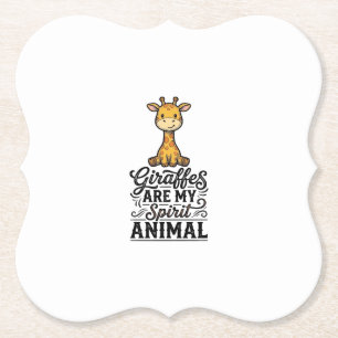 Giraffe Spirit Dier Oude Gravure Shirt Ontwerp Kartonnen Onderzetters