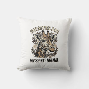 Giraffe Spirit Dier Oude Gravure Shirt Ontwerp Kussen