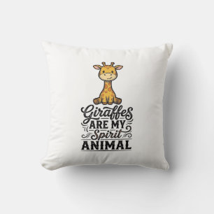 Giraffe Spirit Dier Oude Gravure Shirt Ontwerp Kussen