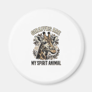 Giraffe Spirit Dier Oude Gravure Shirt Ontwerp Magneet