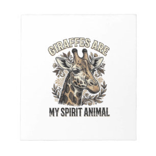 Giraffe Spirit Dier Oude Gravure Shirt Ontwerp Notitieblok