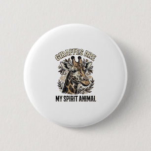Giraffe Spirit Dier Oude Gravure Shirt Ontwerp Ronde Button 5,7 Cm