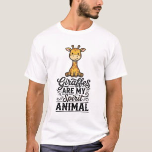 Giraffe Spirit Dier Oudergravure Shirt Desi