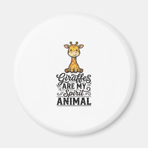 Giraffe Spirit Dier Oudergravure Shirt Ontwerp Magneet