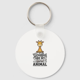 Giraffe Spirit Dier Oudergravure Shirt Ontwerp Sleutelhanger
