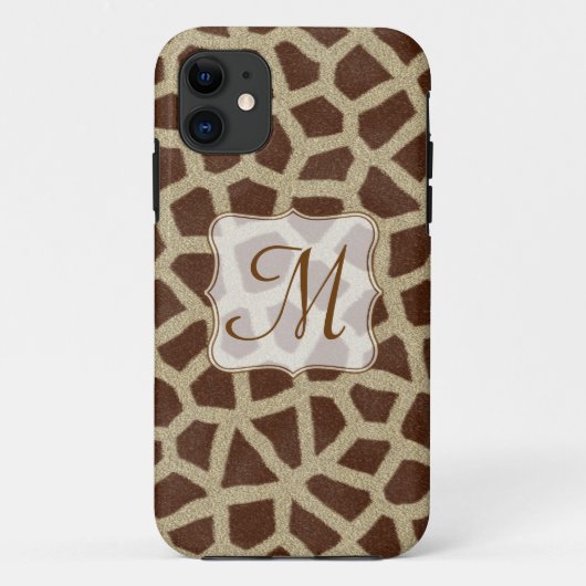 Giraffe Spot Animal Print Monogram IPHONE 5 Hoesje (Achterkant)