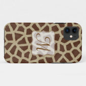 Giraffe Spot Animal Print Monogram IPHONE 5 Hoesje (Achterkant (horizontaal))