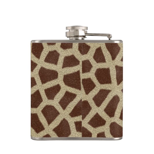 Giraffe Spot Animal Print Monogram Whiskeyfles Heupfles (Achterkant)