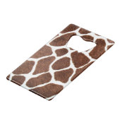 Giraffe spots kredietkaart flessenopener (Voorkant Gekanteld)