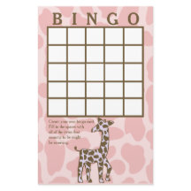 Giraffe Spots Roze Bingo Kaart