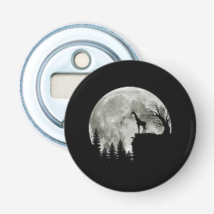 Giraffe Stand op Mountain Spooky Halloween Moon Button Flesopener