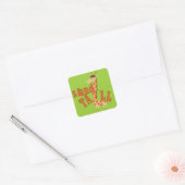 Giraffe standaard vierkante sticker (Envelop)