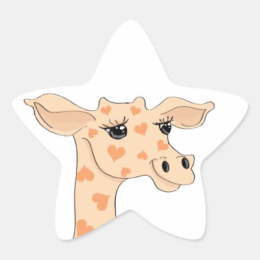 Giraffe Star Sticker (Voorkant)