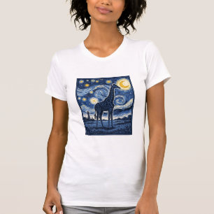 Giraffe Starnacht Vintage T-shirt