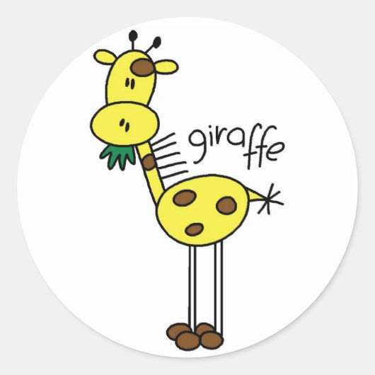 Giraffe Stick Figuur Stickers Sticker (Voorkant)