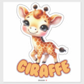 GIRAFFE - STICKER DE NURSERY (Feuille)