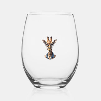 Giraffe_ Stijlvol in een bril Wijnglas Zonder Voet