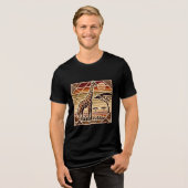 Giraffe Sunset: African Mosaic Art T-shirt (Voorkant volledig)