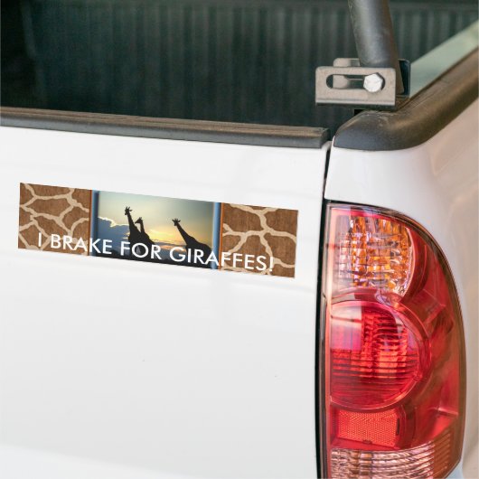 Giraffe SUNSET Bumpersticker (Op Truck)
