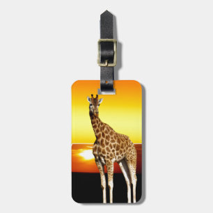 Giraffe Sunshine Popout Art Bagagelabel